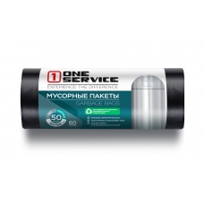 ONE service Пакеты для мусора HD 60*68 см 60л/50шт черные (25шт/ящ)